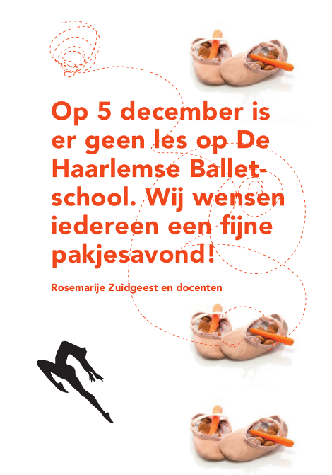 Geen les op 5 december